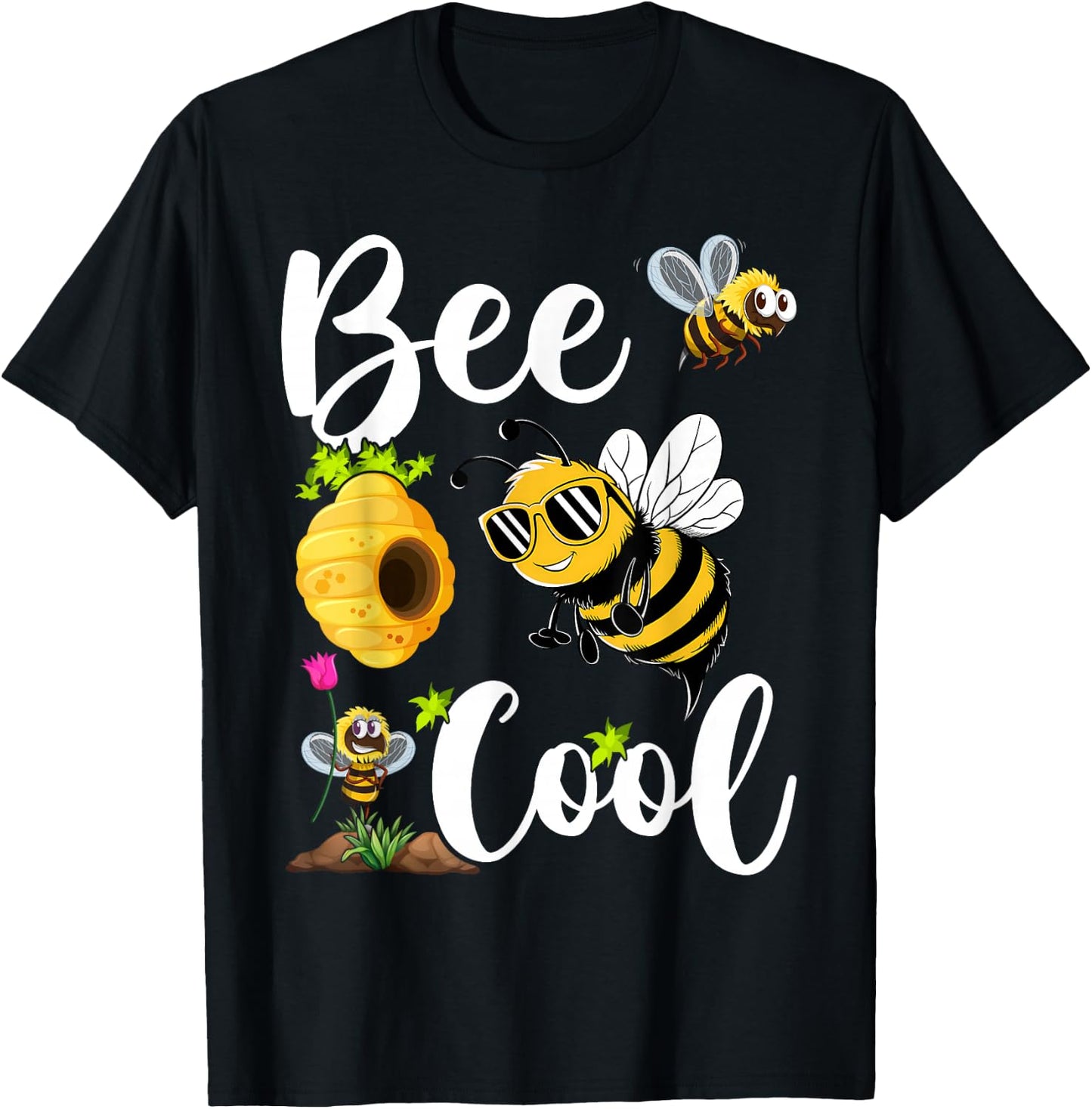 Bee Cool Bumble Bee Boys Girls Kids T-Shirt - T-Shirt | Black