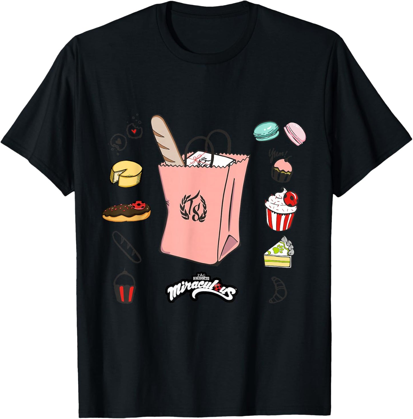 Miraculous Ladybug Marinette Bakery Selection T-Shirt - T-Shirt | Black
