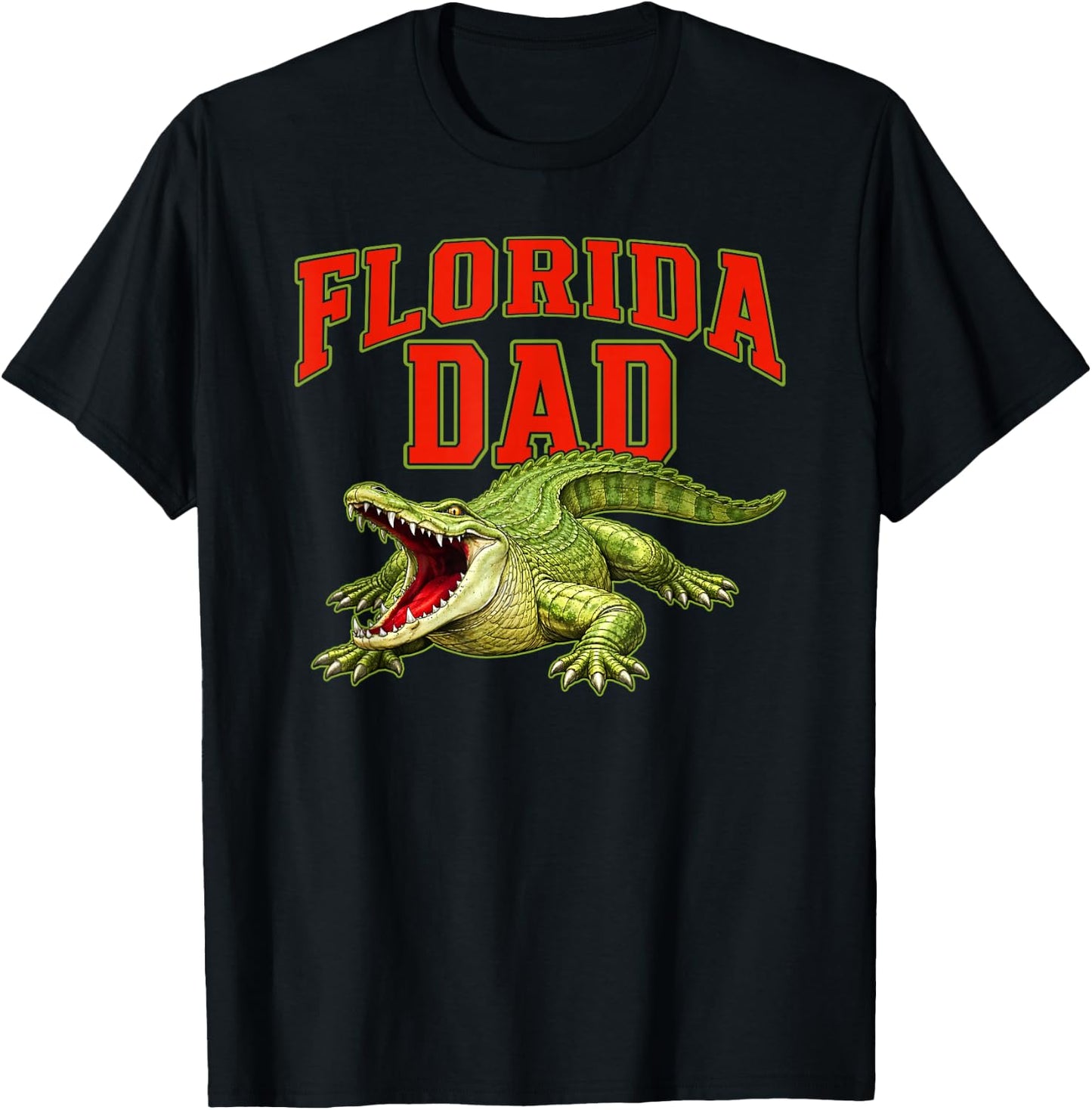 Vintage Florida Dad Alligator Happy Father's Day Crocodile T-Shirt - T-Shirt | Black