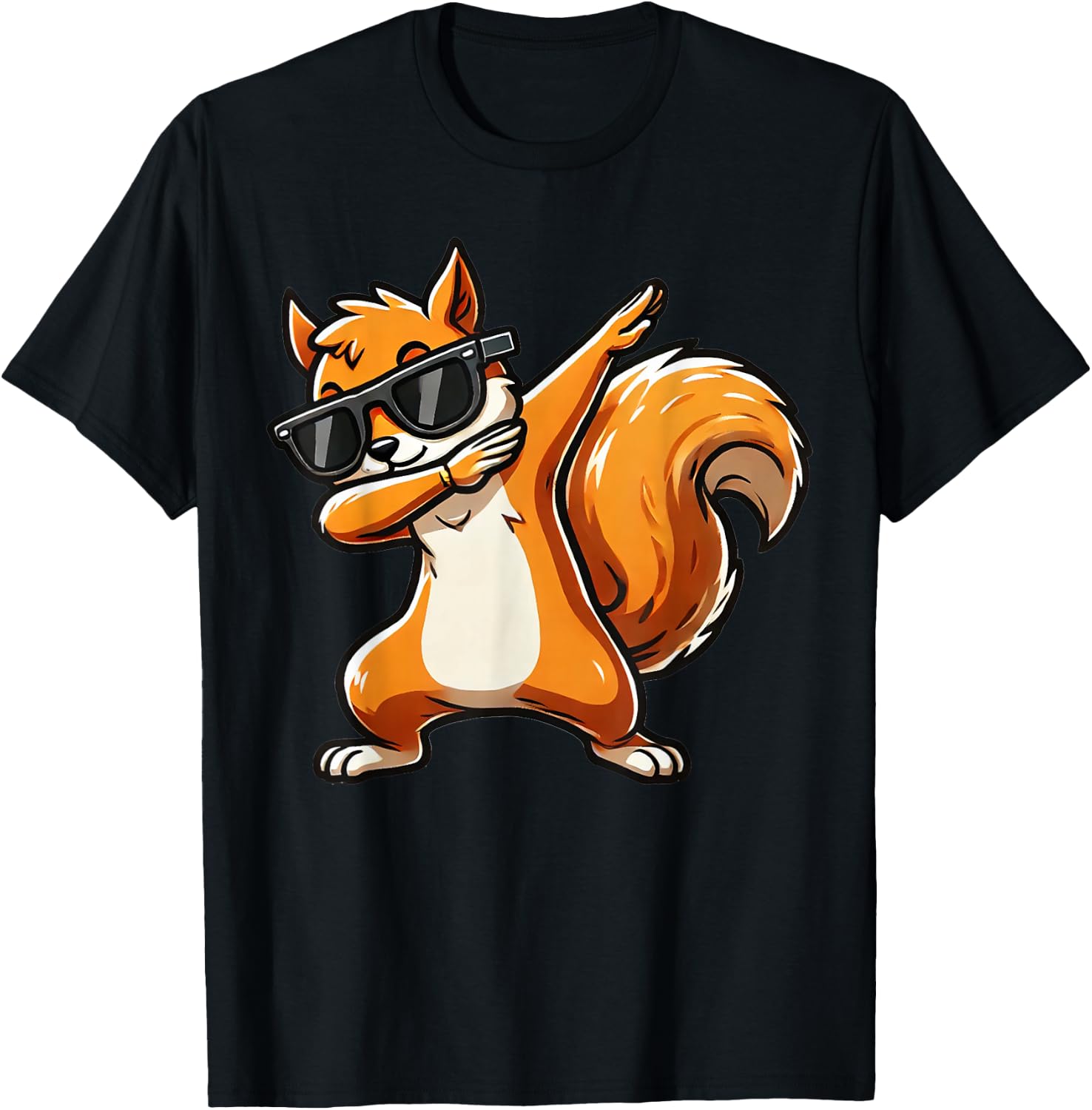 Dabbing Brown Squirrel | Funny Dabben Squirrel , black T-Shirt - T-Shirt | Black