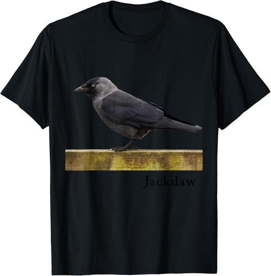 Jackdaw Bird Shirt Western Jackdaw Bird Ornithology T-Shirt - T-Shirt | Black