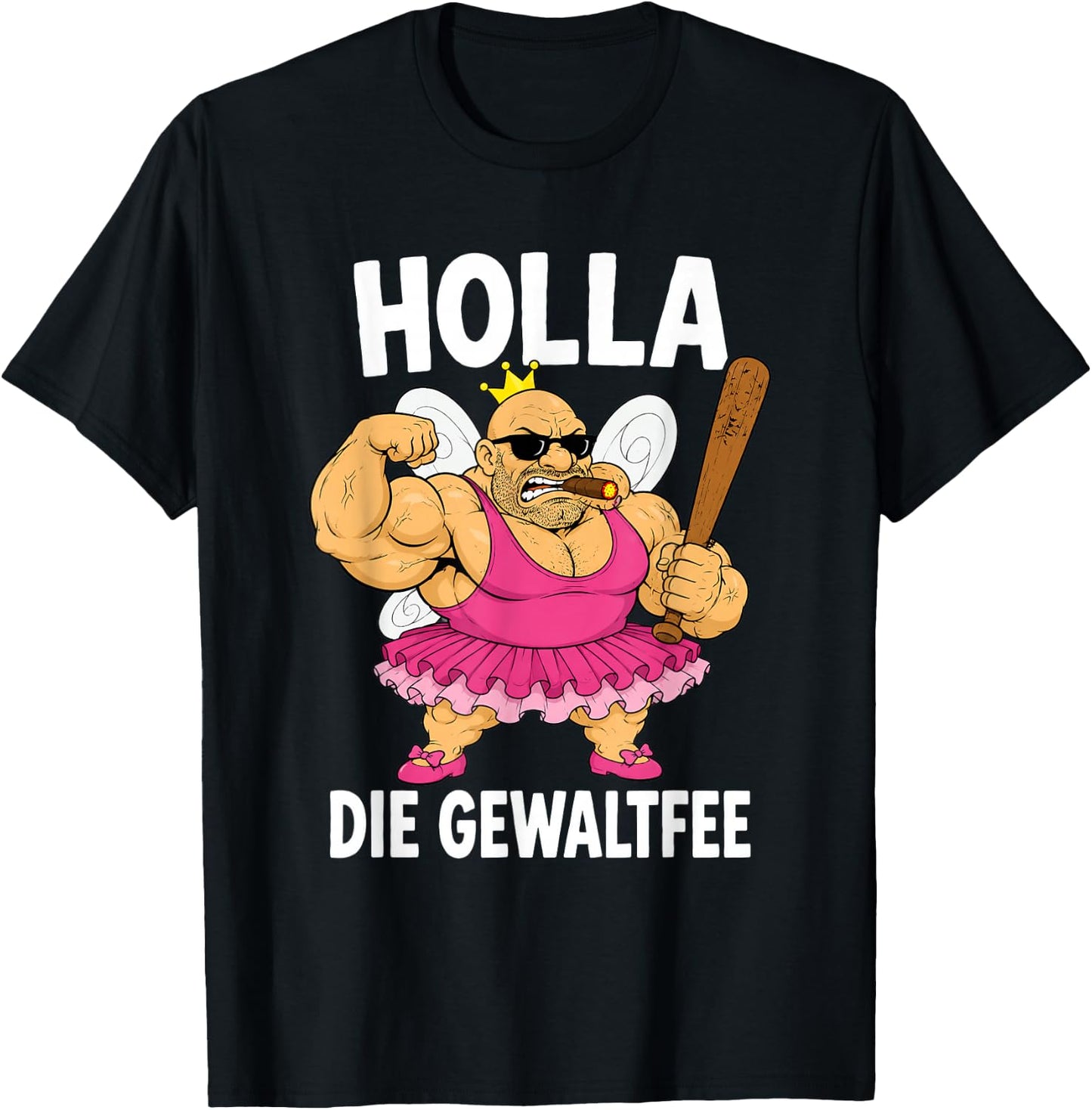 Lustiges Holla, die Gewaltfee Party Festival T-Shirt - T-Shirt | Black
