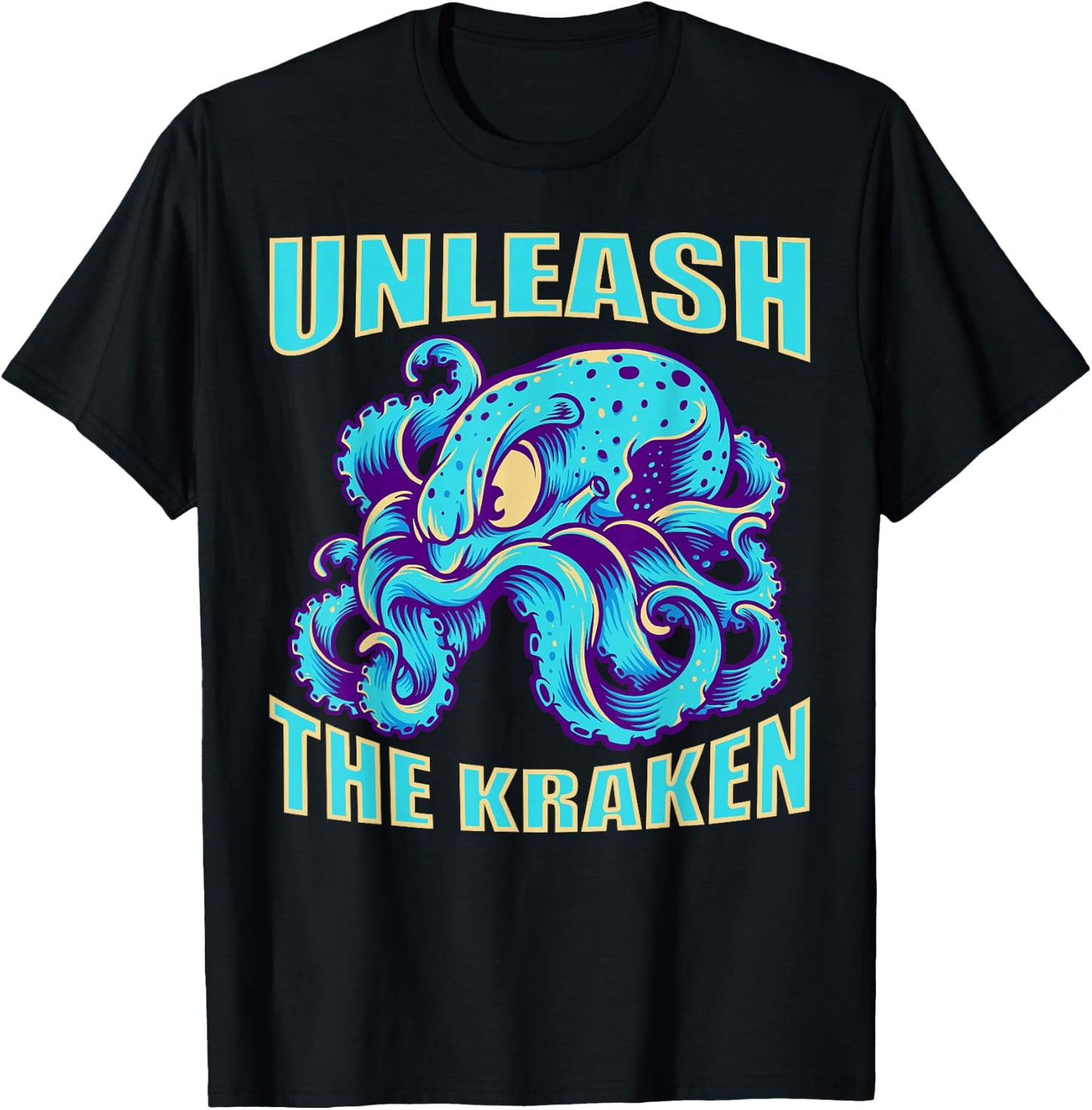 Kraken Sea Monster Vintage Unleash the Kraken Giant Kraken T-Shirt - T-Shirt | Black