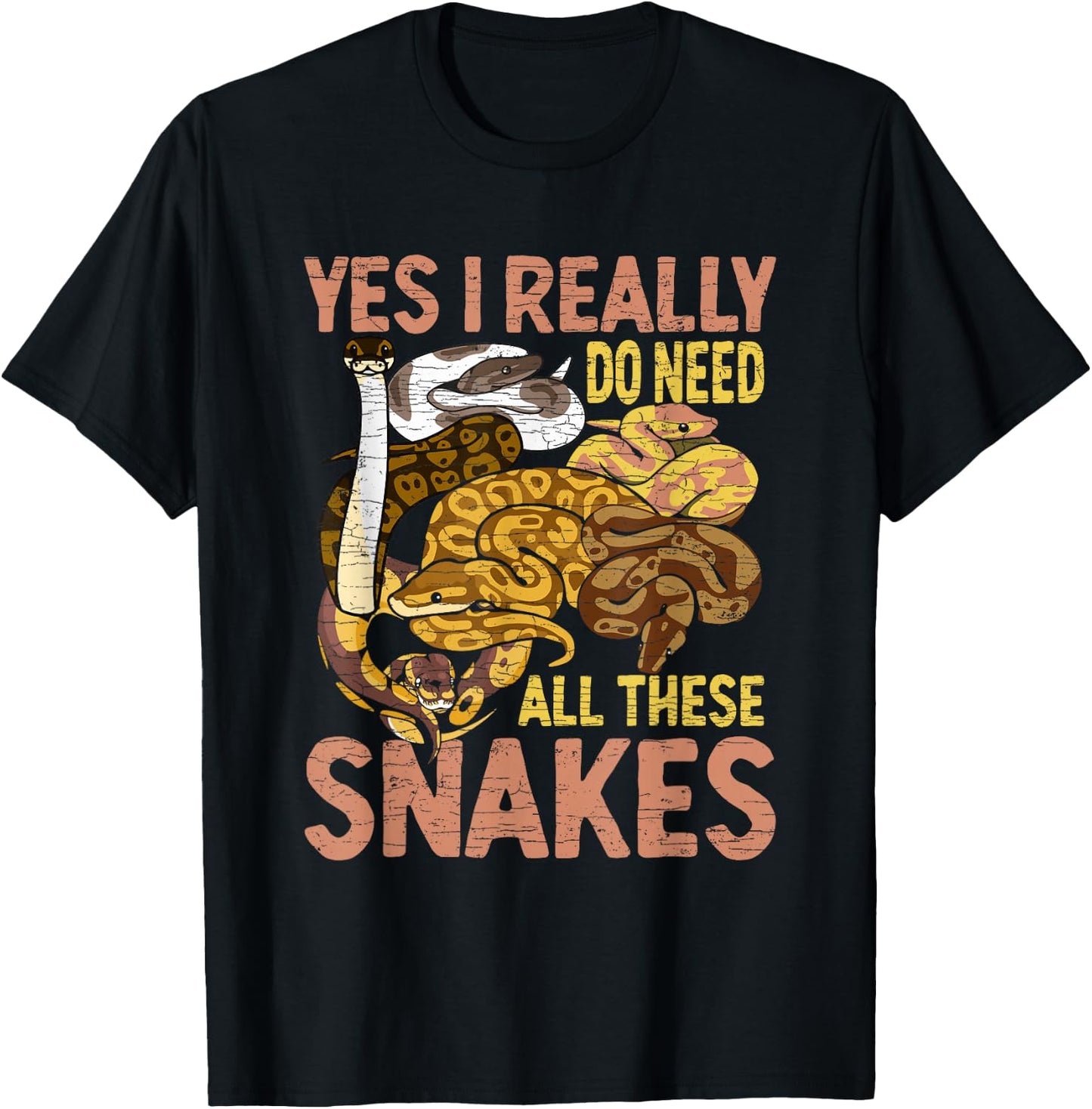Ball Python Funny Snake T-Shirt - T-Shirt | Black