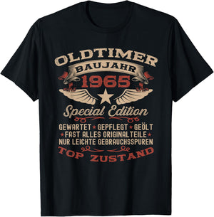 59th Birthday Gift Vintage 1965 Vintage Funny , black T-Shirt - T-Shirt | Black