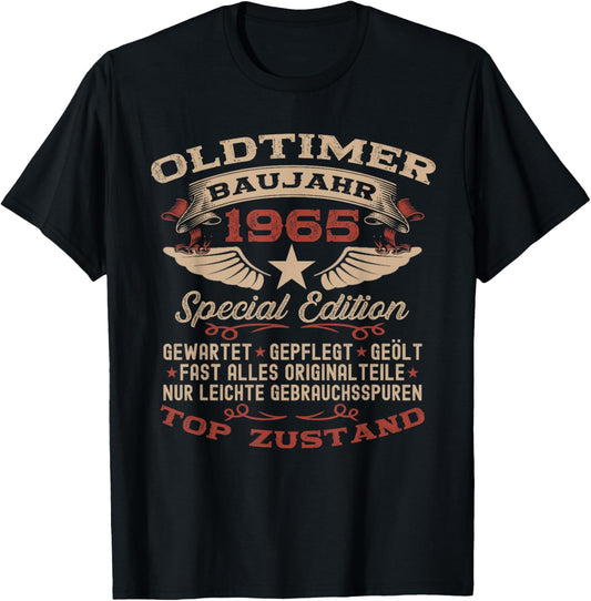 59th Birthday Gift Vintage 1965 Vintage Funny , black T-Shirt - T-Shirt | Black