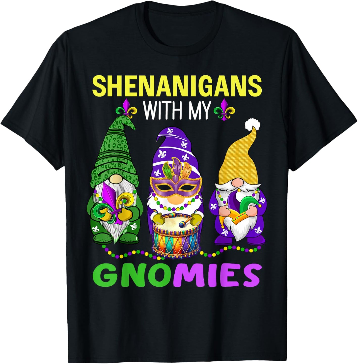 Mardi Gras gnomes leopard Carnival New Orleans Trip women T-Shirt - T-Shirt | Black