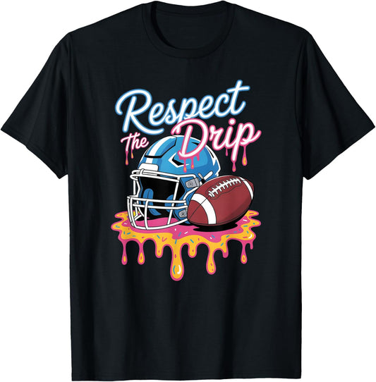 Football Drip Boys Football Ice Cream Sprinkle Respect Drip T-Shirt - T-Shirt | Black