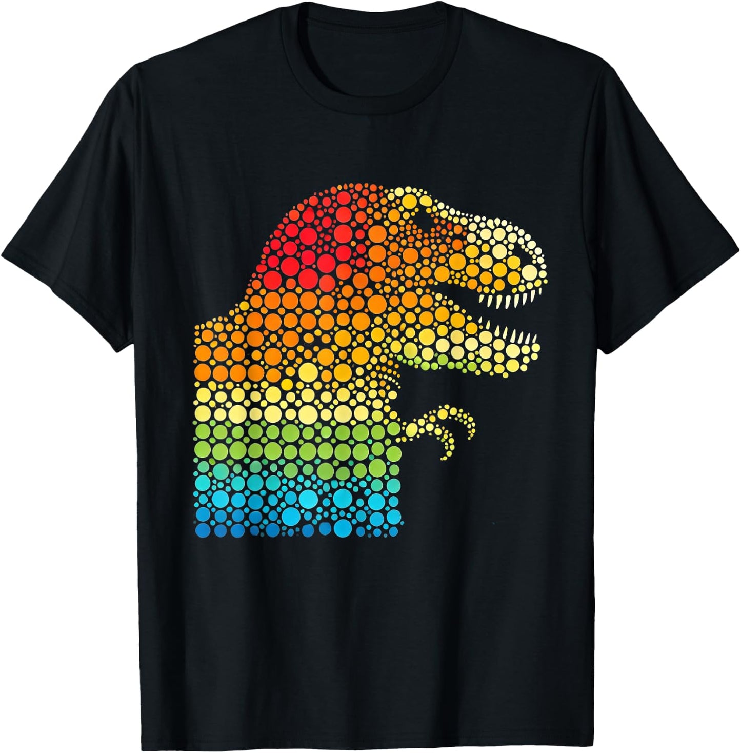 Colorful polka dots dinosaur t-rex for Dot day T-Shirt - T-Shirt | Black