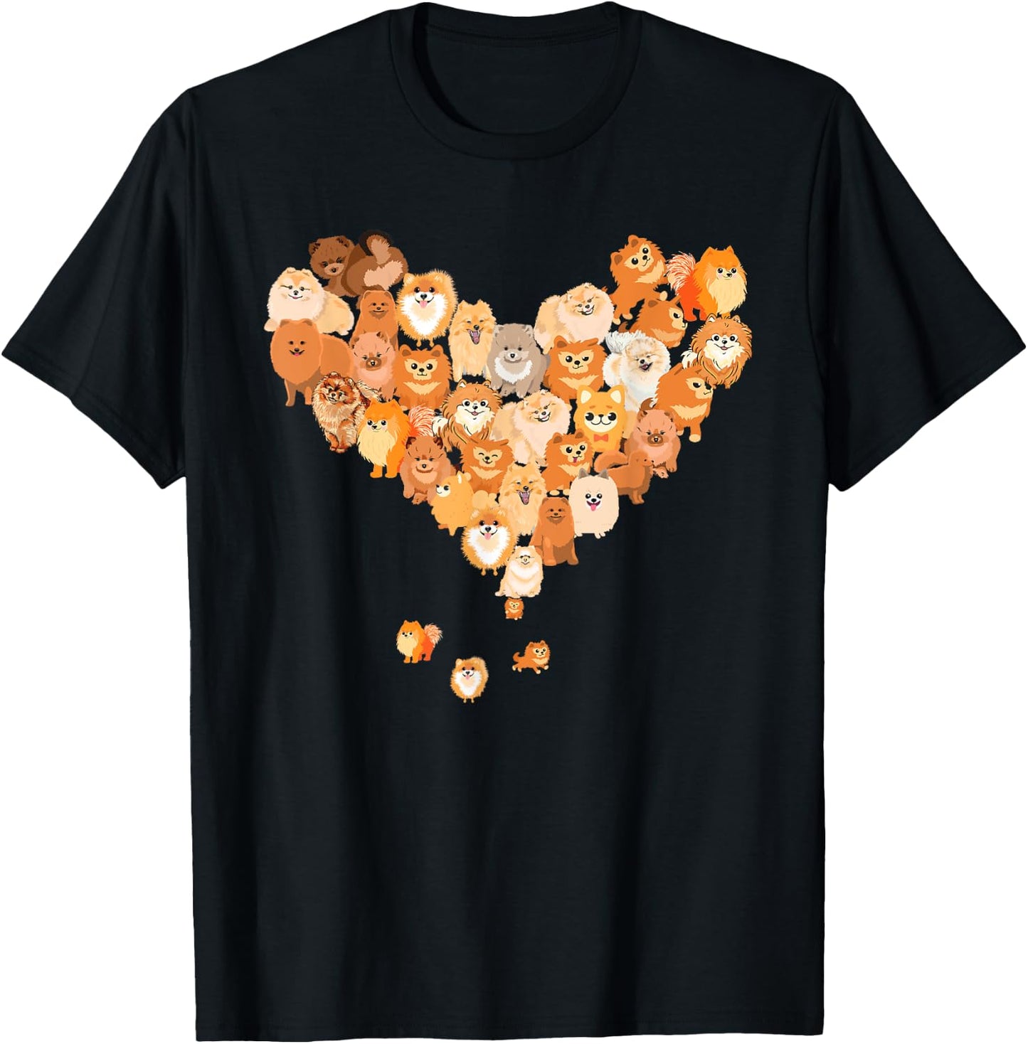 Pomeranian Heart Gift Dog Lover T-Shirt - T-Shirt | Black