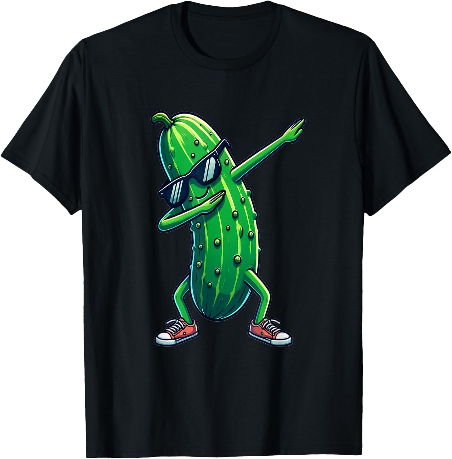 Dab Cucumber Dancing Dabbing Cucumber Vegetables , black T-Shirt - T-Shirt | Black