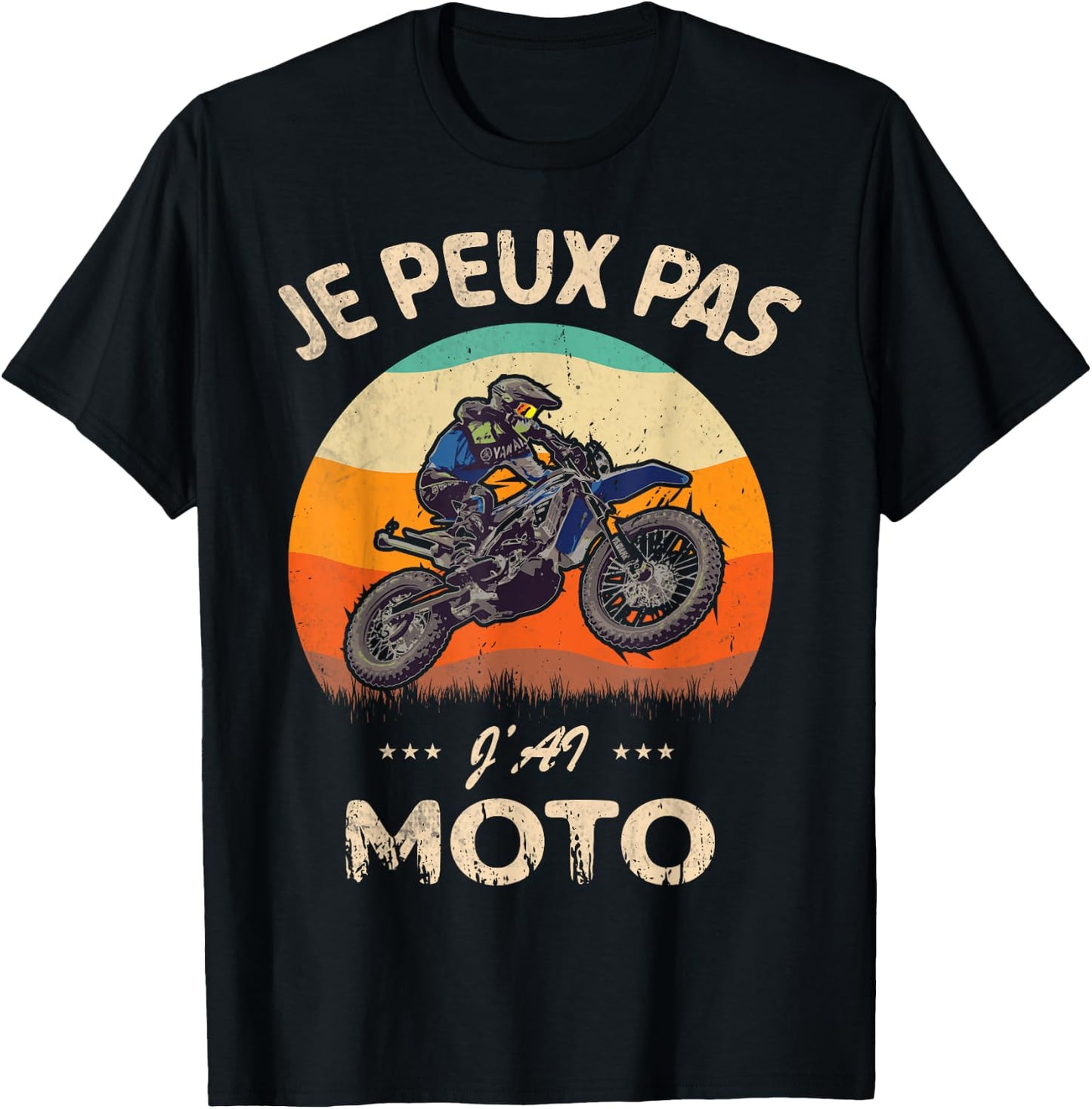 Je Peux Pas J'Ai Moto. Racing Motorcycles Biker Humour T-Shirt - T-Shirt | Black