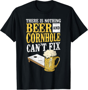 Cornhole Team Bean Bag Player Champ Beer There Is Nothing T-Shirt - T-Shirt | Black