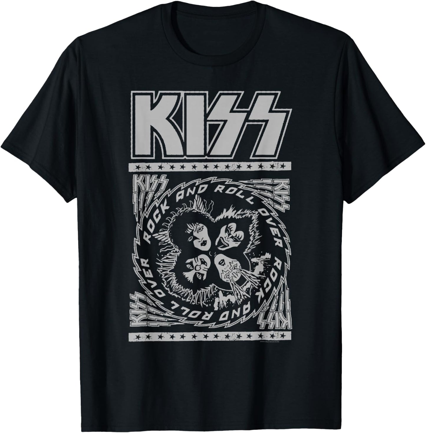 KISS - Rock and Roll Over (White Design) T-Shirt - T-Shirt | Black