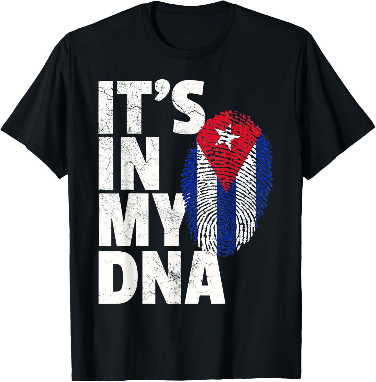IT'S IN MY DNA Cuba Flag Cuban Pride Gift Retro T-Shirt - T-Shirt | Black