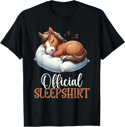 Official Horse Nap Pyjamas , Black, S T-Shirt - T-Shirt | Black