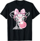 Goat Wearing Glasses and Blowing Pink Bubble Gum T-Shirt - T-Shirt | Black