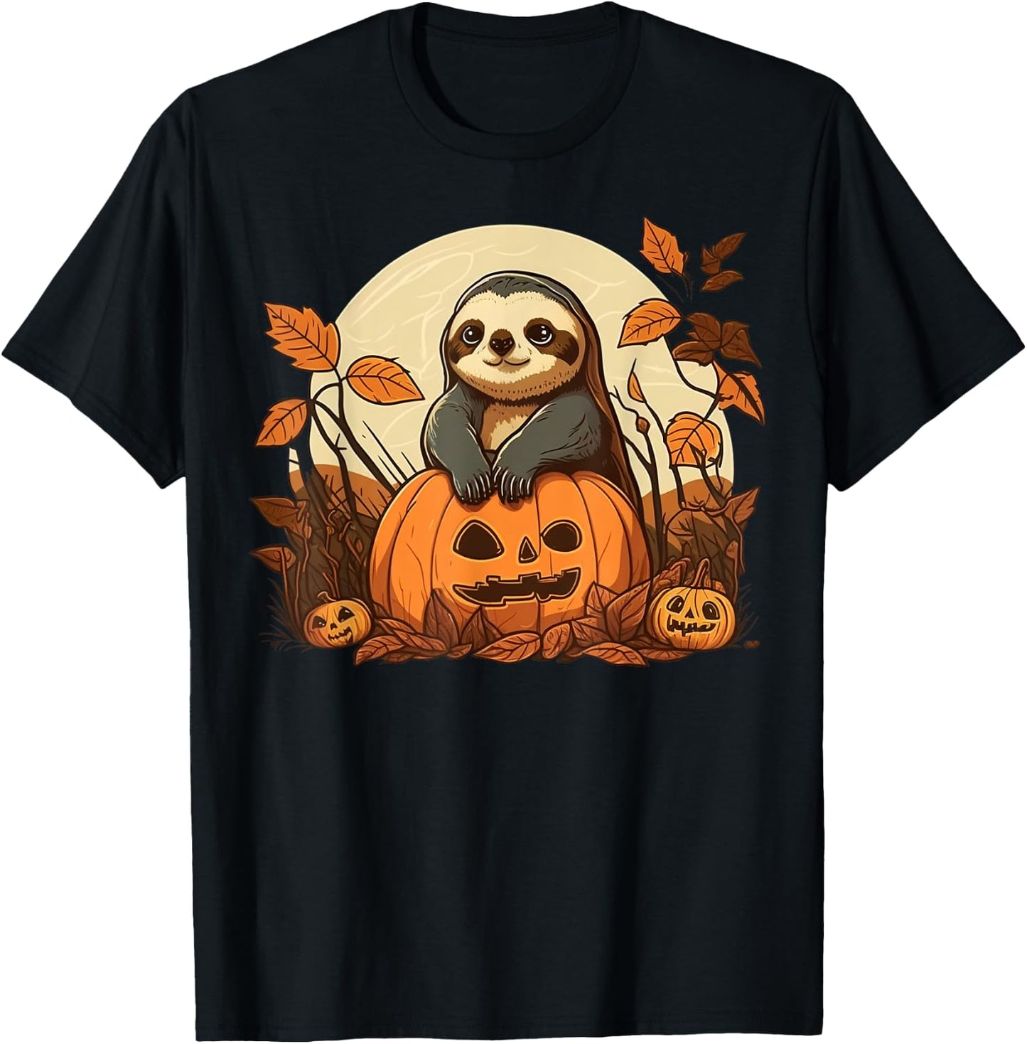 Pumpkin Sloth costume on Sloth Halloween T-Shirt - T-Shirt | Black