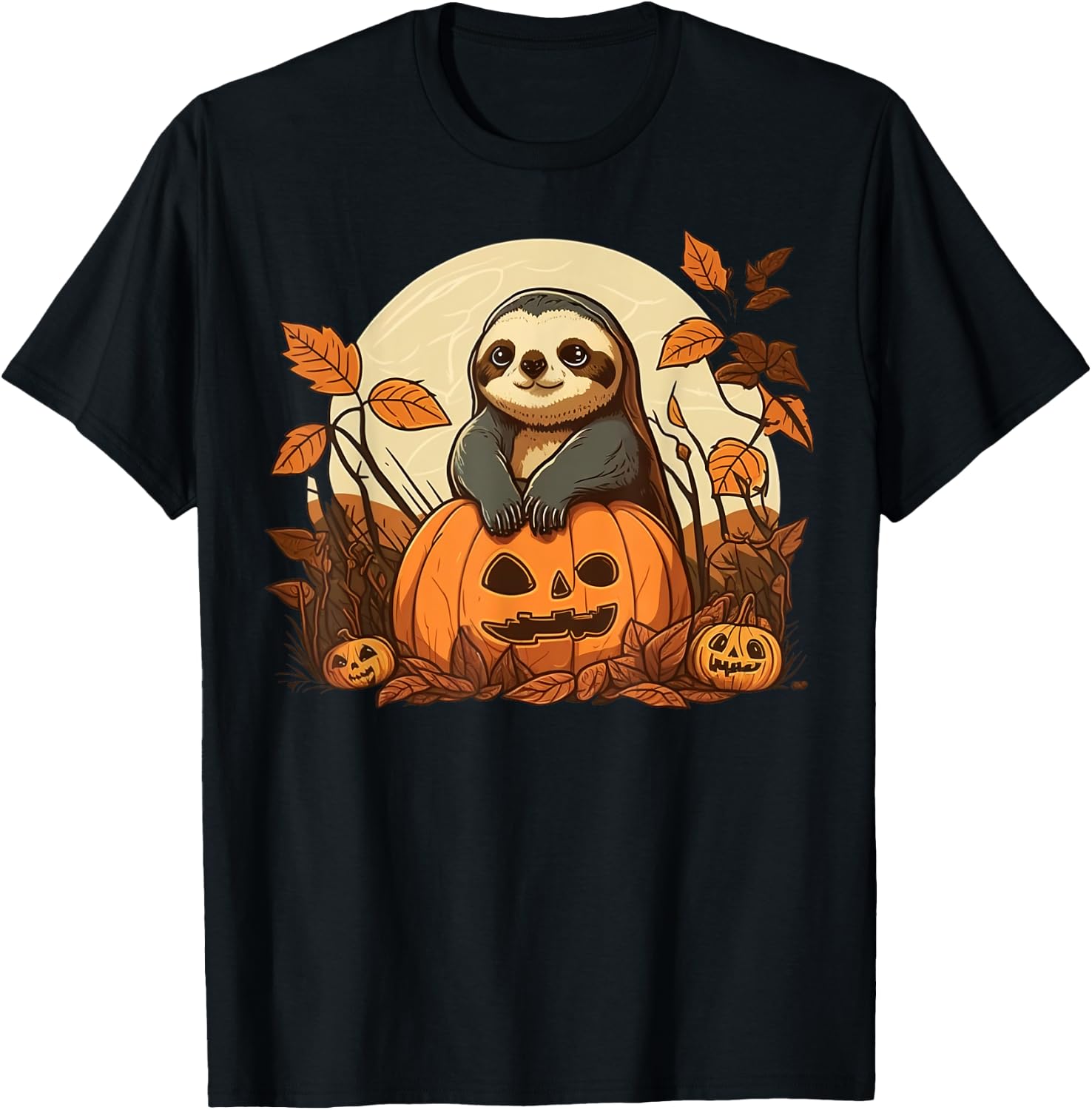 Pumpkin Sloth costume on Sloth Halloween T-Shirt - T-Shirt | Black