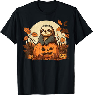 Pumpkin Sloth costume on Sloth Halloween T-Shirt - T-Shirt | Black