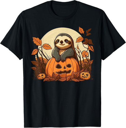 Pumpkin Sloth costume on Sloth Halloween T-Shirt - T-Shirt | Black