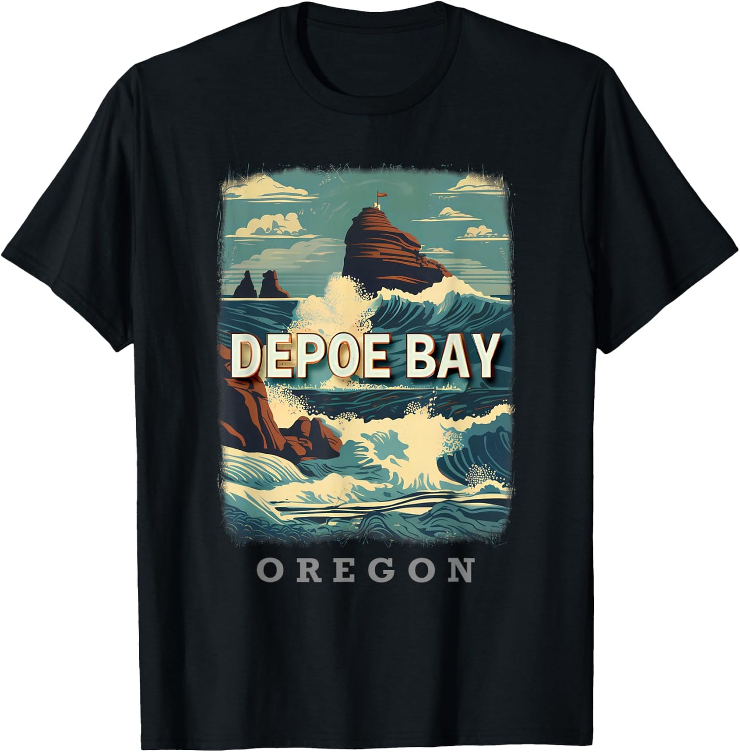 Depoe Bay Oregon OR Whale Watching Extravaganza SD641 T-Shirt - T-Shirt | Black