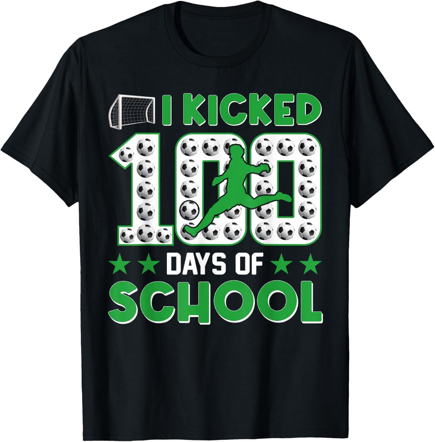 I Kicked 100 Days Of School Soccer 100th Day Of School Boys T-Shirt - T-Shirt | Black