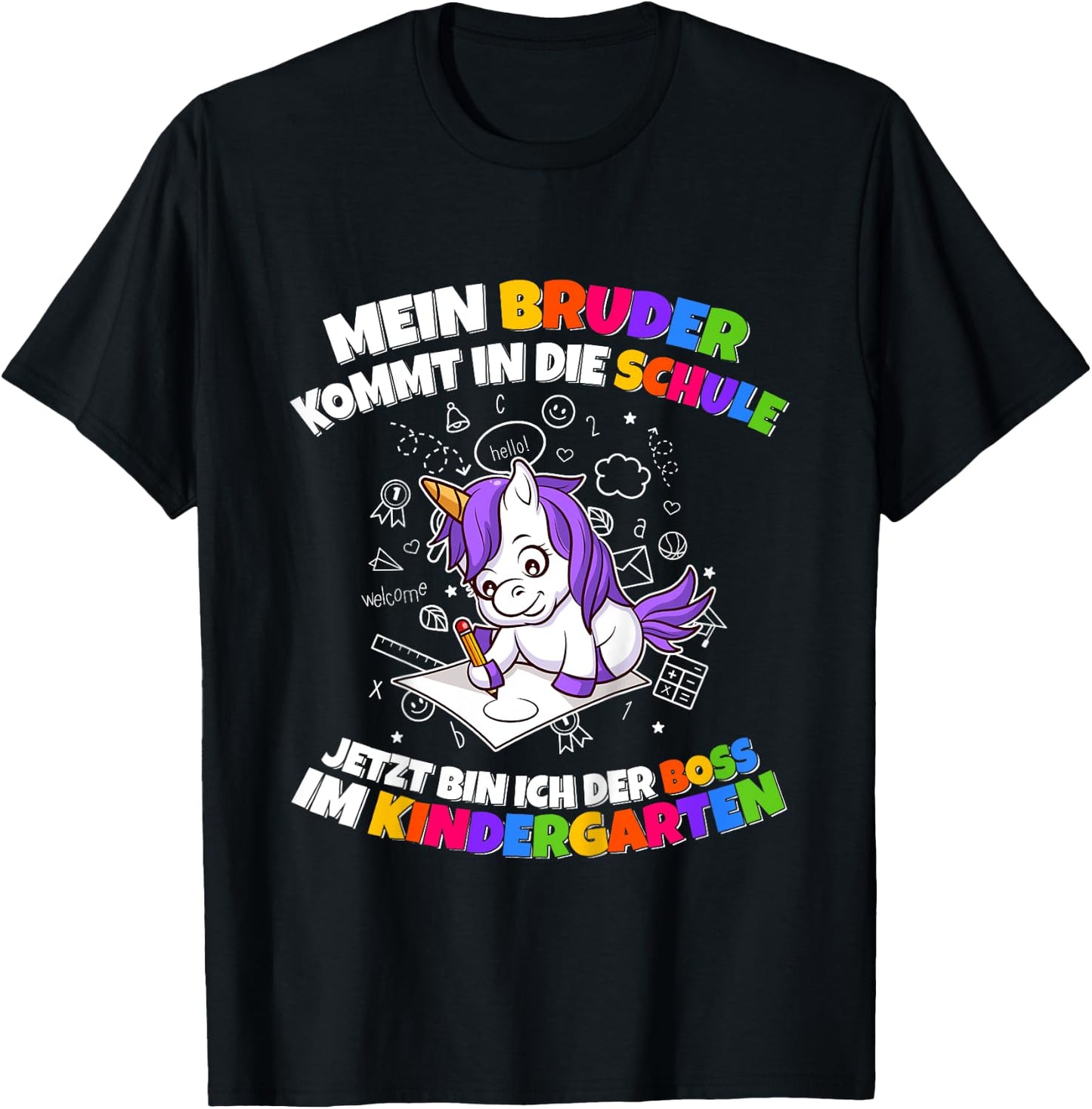 Children's with German Text "Mein Bruder Kommt In Die Schule Boss Im Nursery, black, 80 T-Shirt - T-Shirt | Black