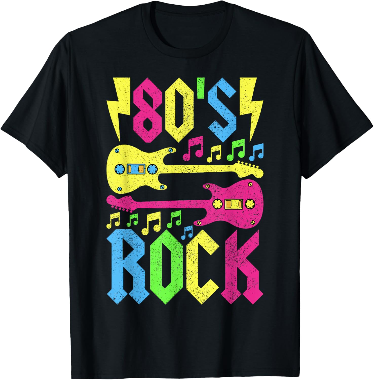 80s Rock Concert Outfit 1980s Fashion 80s Band Party Costume T-Shirt - T-Shirt | Black