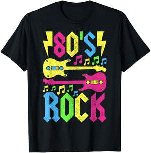80s Rock Concert Outfit 1980s Fashion 80s Band Party Costume T-Shirt - T-Shirt | Black