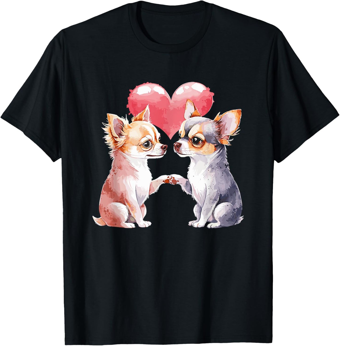 Valentines Chihuahua Chihuahuas Chi , Black, S T-Shirt - T-Shirt | Black