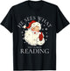 He Sees What You've Been Reading, Funny Bookish Christmas T-Shirt - T-Shirt | Black