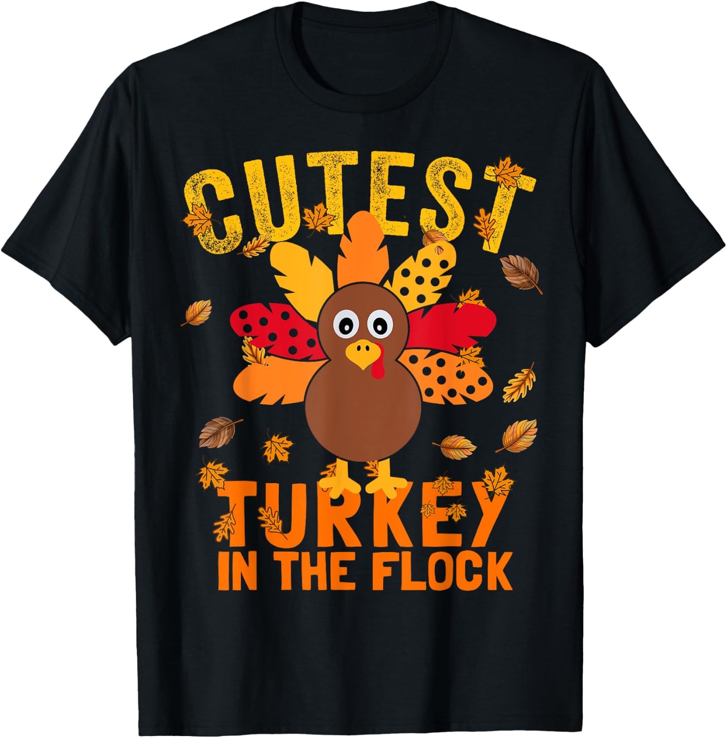 Matching Thanksgiving Cutest Coolest Turkey In The Flock T-Shirt - T-Shirt | Black