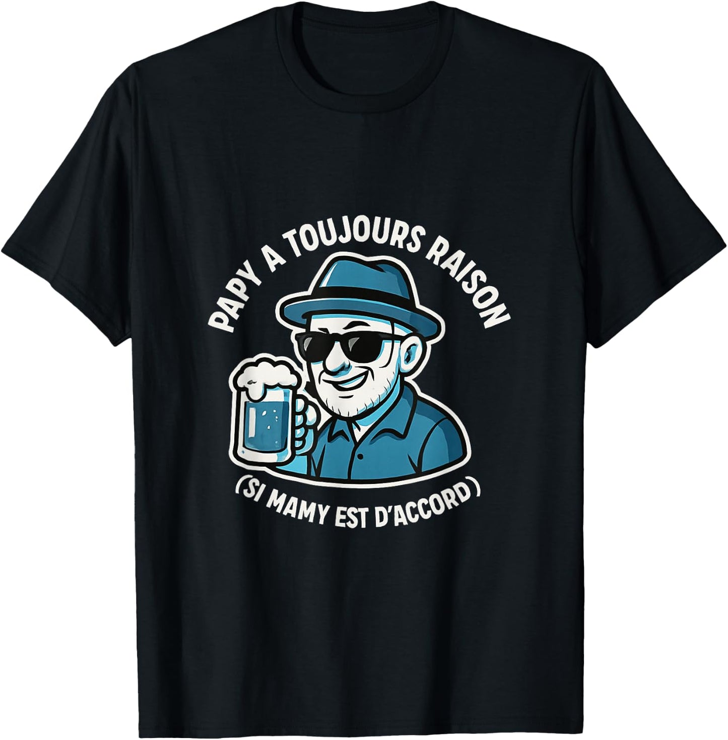 Man Grandpa is Always Right Gift Grandpa Funny Original Grandfather T-Shirt - T-Shirt | Black