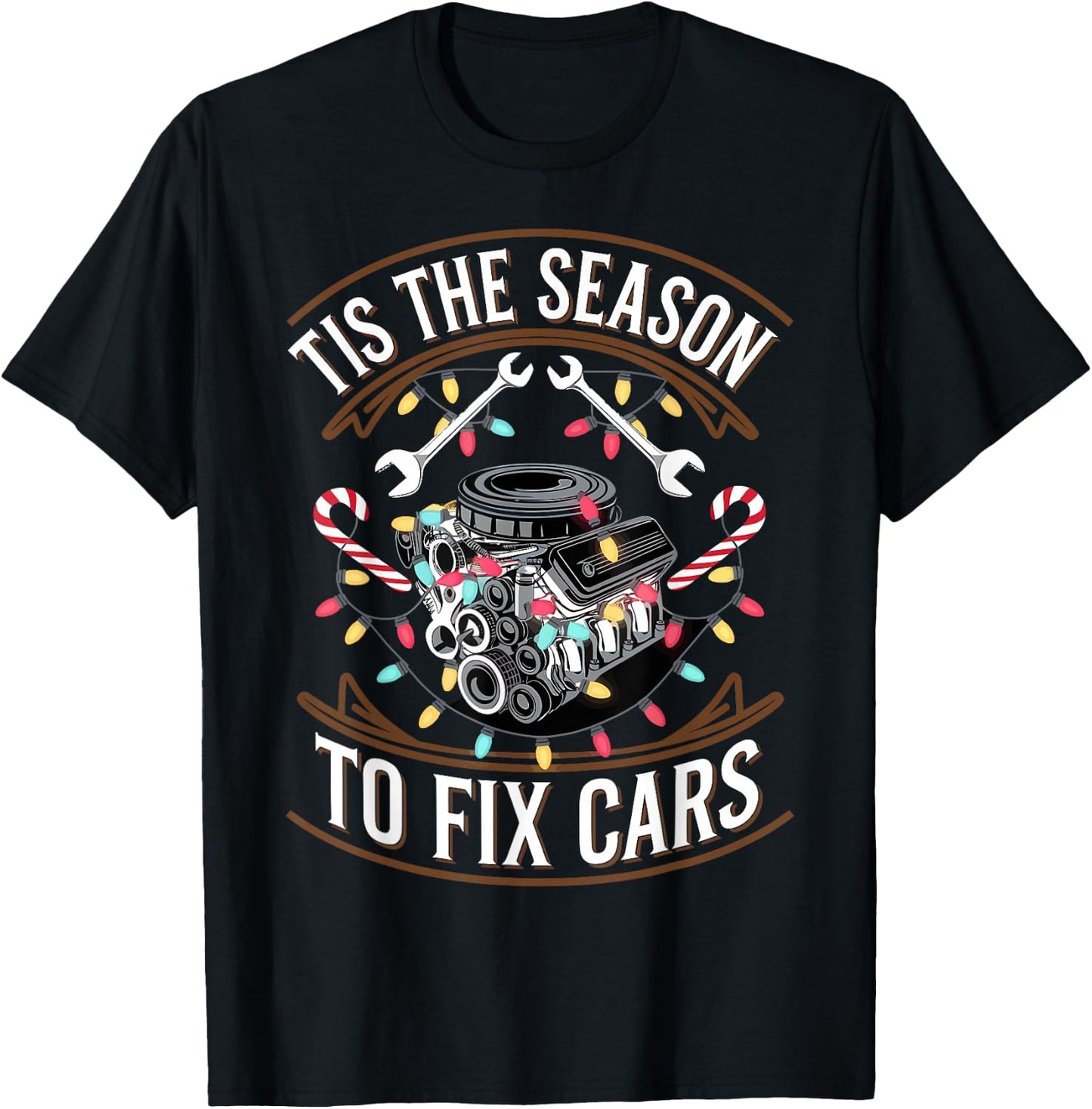 Car Mechanic Christmas Tis The Season To Fix Cars T-Shirt - T-Shirt | Black