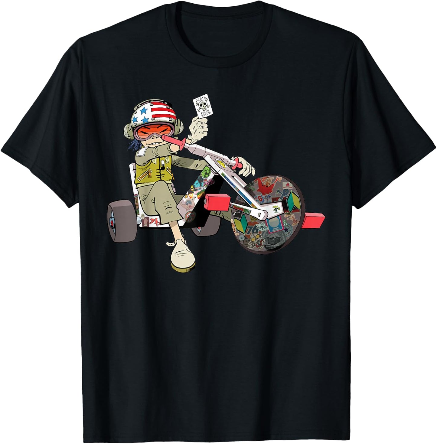 Gorillaz Men's Noodles Trike , Black, Small T-Shirt - T-Shirt | Black