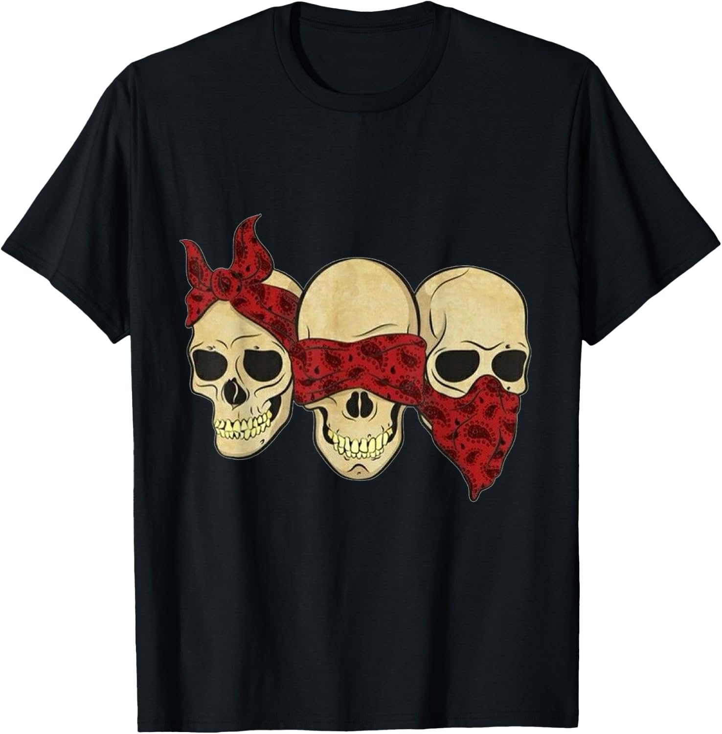 Listen, see, speak no evil skullheads T-Shirt - T-Shirt | Black