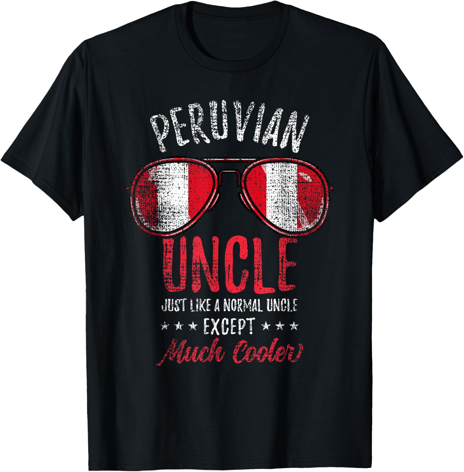 Cool Peruvian Uncle Sunglasses Peruvian Family Vintage T-Shirt - T-Shirt | Black