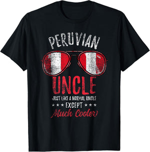 Cool Peruvian Uncle Sunglasses Peruvian Family Vintage T-Shirt - T-Shirt | Black
