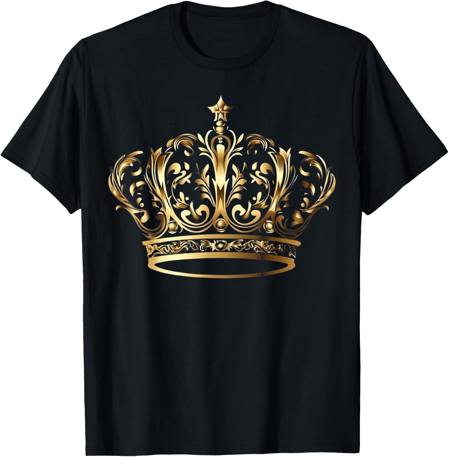 Prince Princess King Queen Crown Novelty Design T-Shirt - T-Shirt | Black