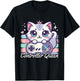 Gamer Girl Cat Gaming Cute Video Game Women Girls T-Shirt - T-Shirt | Black