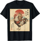Vintage Japanese Art Shirt, Cool Capybara Riding Rooster T-Shirt - T-Shirt | Black