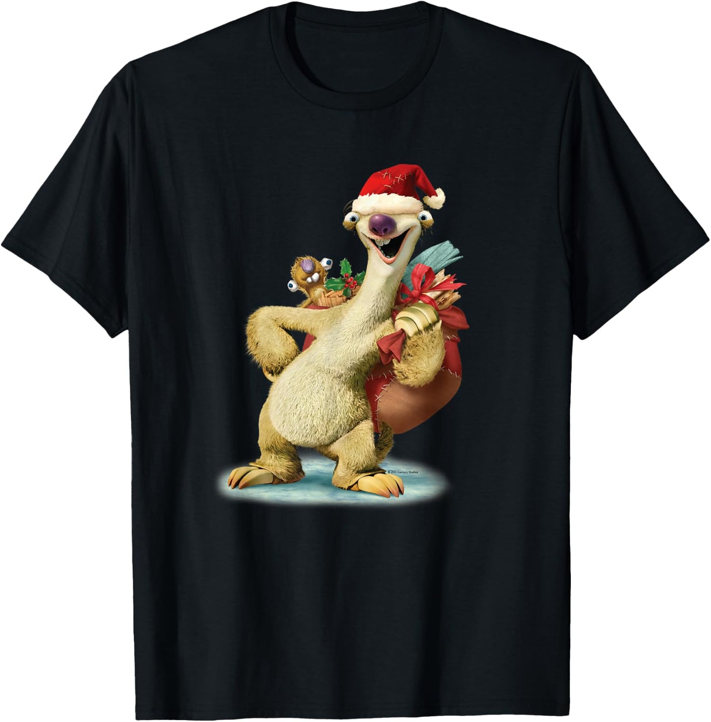 Ice Age Sid Prehistoric Santa for Christmas Holiday T-Shirt - T-Shirt | Black