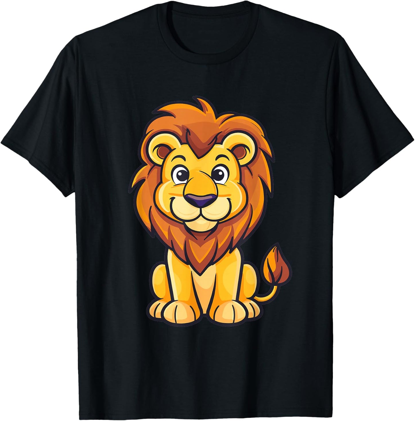 Cute Lion Children's , black T-Shirt - T-Shirt | Black