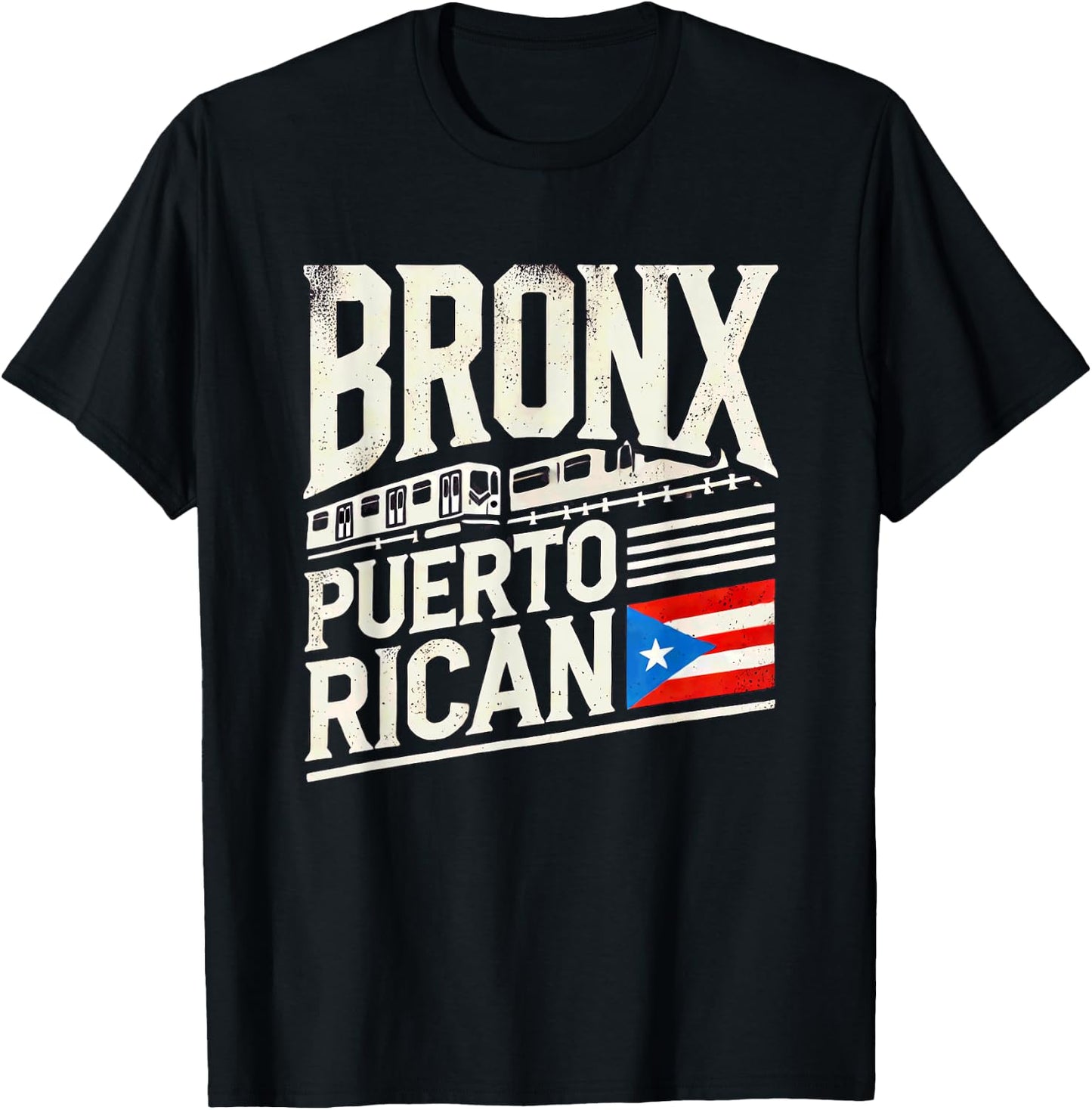 Bronx Puerto Rican Puerto Rico Flag NYC Train Subway Car Fun T-Shirt - T-Shirt | Black