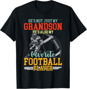 He's Not Just My Grandson Also My Favorite Football Player T-Shirt - T-Shirt | Black