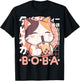 Cat Boba Tea Kawaii Bubble Tea Cat Anime Neko Calico Cat T-Shirt - T-Shirt | Black