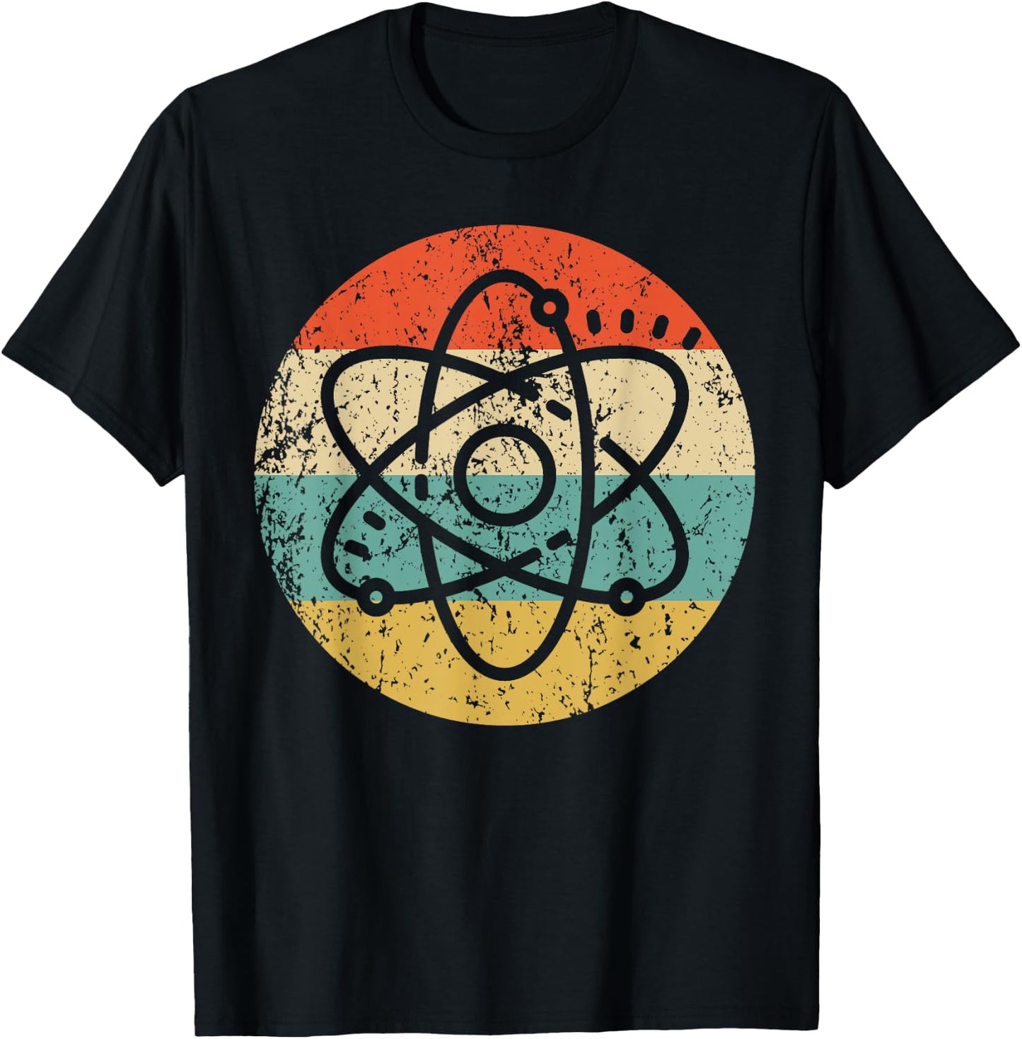 Atom Retro Style Science T-Shirt - T-Shirt | Black