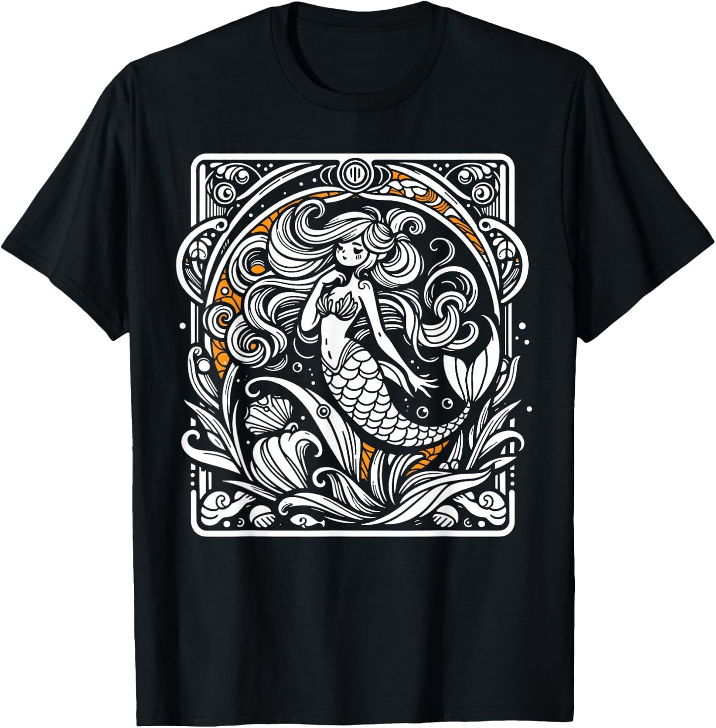 Tarot Card Reading Dark Magic Fortune Telling Mermaid T-Shirt - T-Shirt | Black