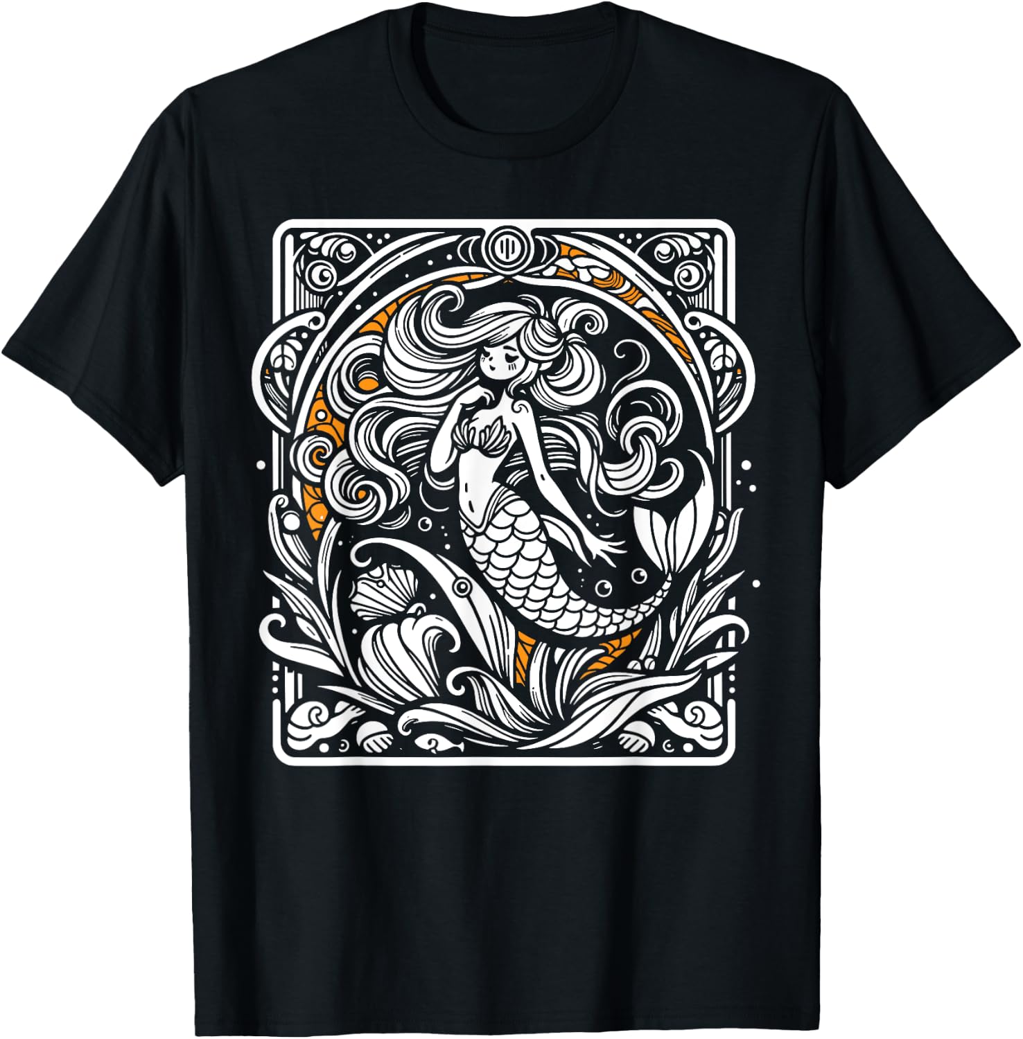 Tarot Card Reading Dark Magic Fortune Telling Mermaid T-Shirt - T-Shirt | Black